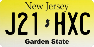 NJ license plate J21HXC