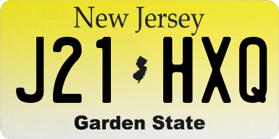 NJ license plate J21HXQ