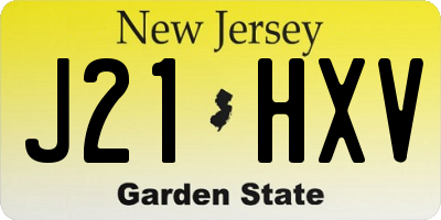 NJ license plate J21HXV