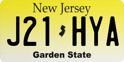 NJ license plate J21HYA