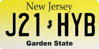NJ license plate J21HYB