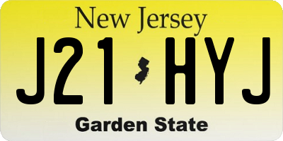 NJ license plate J21HYJ