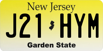 NJ license plate J21HYM