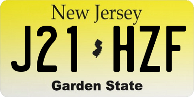 NJ license plate J21HZF