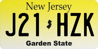 NJ license plate J21HZK