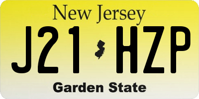 NJ license plate J21HZP