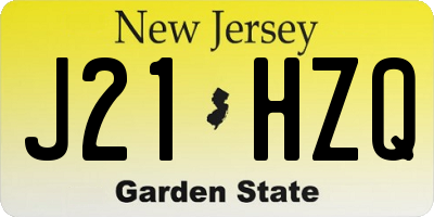 NJ license plate J21HZQ
