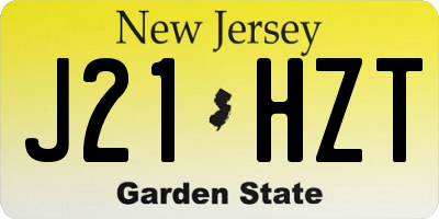 NJ license plate J21HZT
