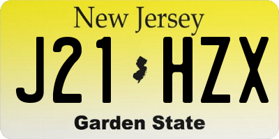 NJ license plate J21HZX