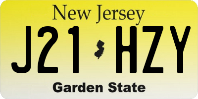 NJ license plate J21HZY