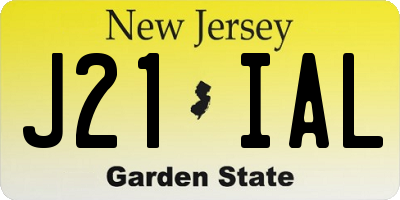NJ license plate J21IAL