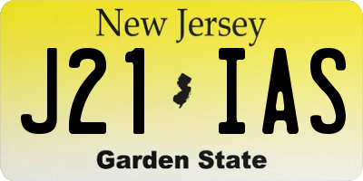 NJ license plate J21IAS