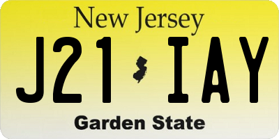NJ license plate J21IAY