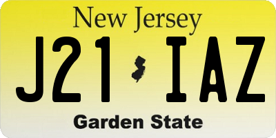 NJ license plate J21IAZ