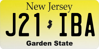 NJ license plate J21IBA
