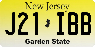 NJ license plate J21IBB