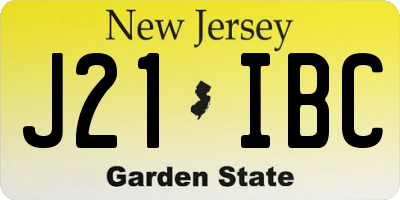 NJ license plate J21IBC
