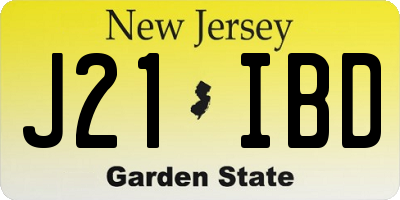 NJ license plate J21IBD