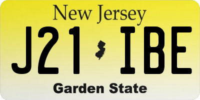 NJ license plate J21IBE