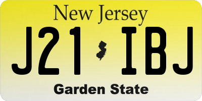 NJ license plate J21IBJ