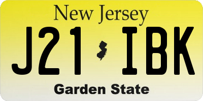 NJ license plate J21IBK