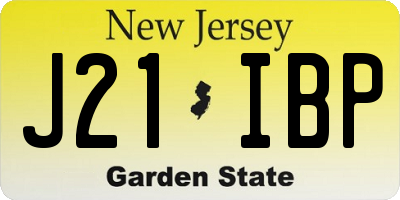 NJ license plate J21IBP