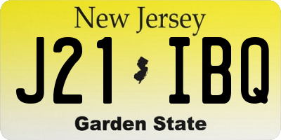 NJ license plate J21IBQ