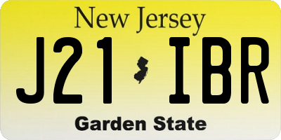 NJ license plate J21IBR