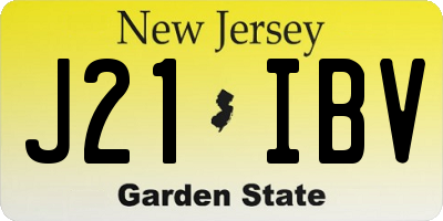 NJ license plate J21IBV