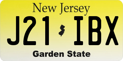 NJ license plate J21IBX