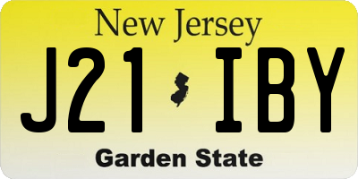 NJ license plate J21IBY