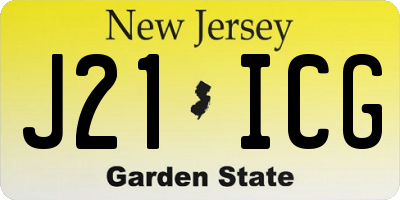 NJ license plate J21ICG
