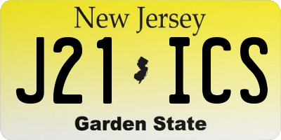 NJ license plate J21ICS