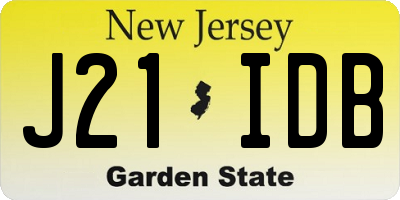 NJ license plate J21IDB