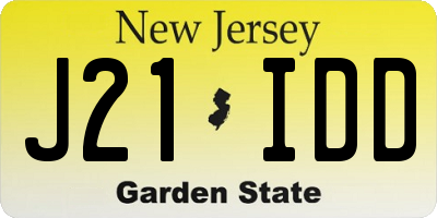 NJ license plate J21IDD