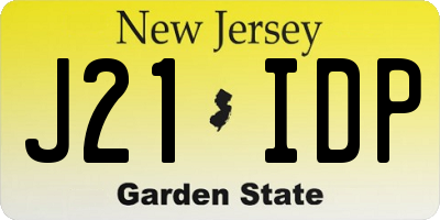 NJ license plate J21IDP