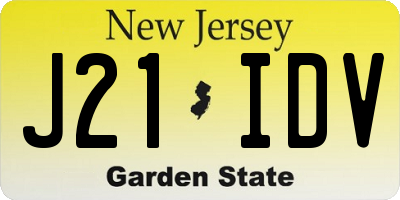 NJ license plate J21IDV