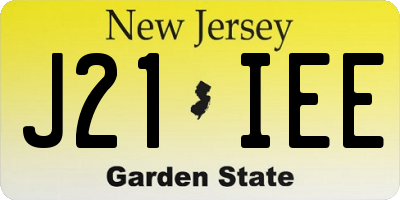 NJ license plate J21IEE