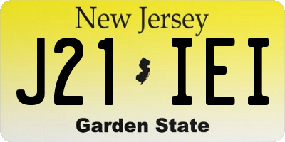 NJ license plate J21IEI