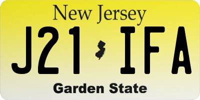 NJ license plate J21IFA