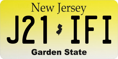NJ license plate J21IFI