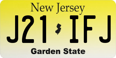 NJ license plate J21IFJ