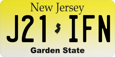 NJ license plate J21IFN