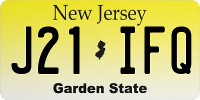 NJ license plate J21IFQ