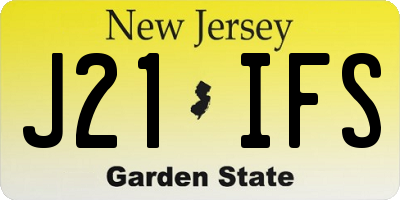 NJ license plate J21IFS
