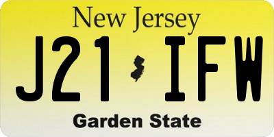 NJ license plate J21IFW