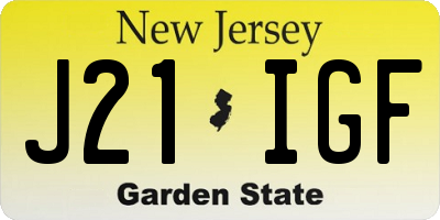 NJ license plate J21IGF