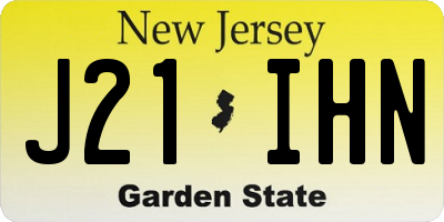 NJ license plate J21IHN