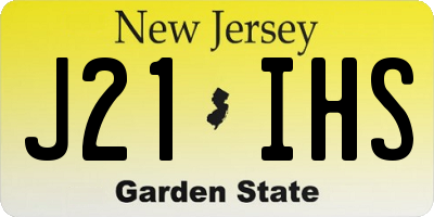 NJ license plate J21IHS