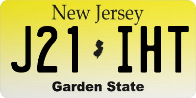 NJ license plate J21IHT